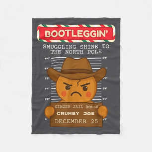 Ginger Jailhouse Christmas Humor Gingerbread Coupl Fleece Blanket