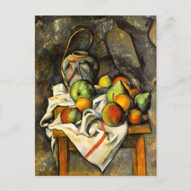 Ginger Jar and Fruit Fine Art by Cezanne Postcard (Front)