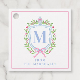 Ginger Jar & Christmas Berries Monogram Favour Tags