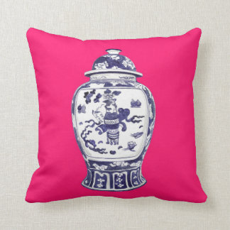 Ginger Jar on Fuschia 2 sided image Cushion