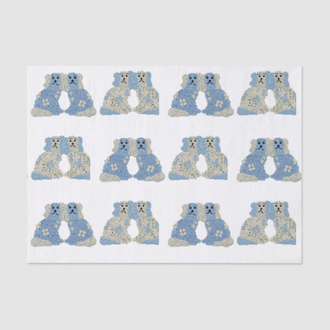 Ginger Jars Magnolias Staffordshire Dogs Tissue Paper (Front)