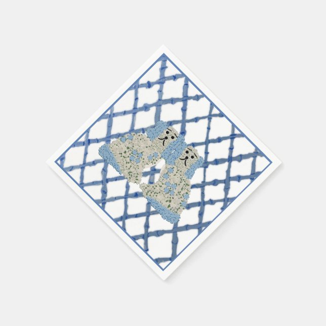 Ginger Jars Staffordshire Dogs Magnolia Napkin (Corner)