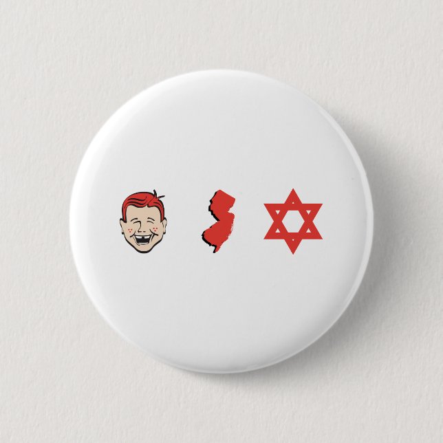 Ginger Jersey Jew 6 Cm Round Badge (Front)