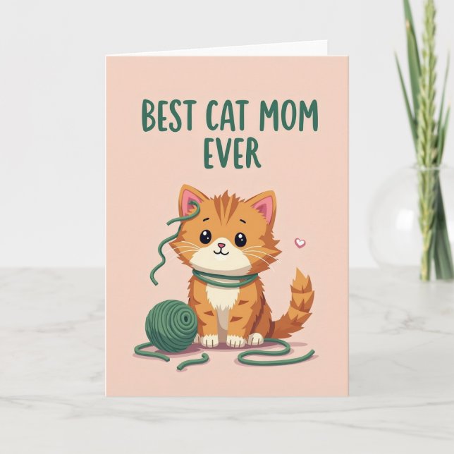 Ginger Kitten Best Cat Mum Ever Card (Front)