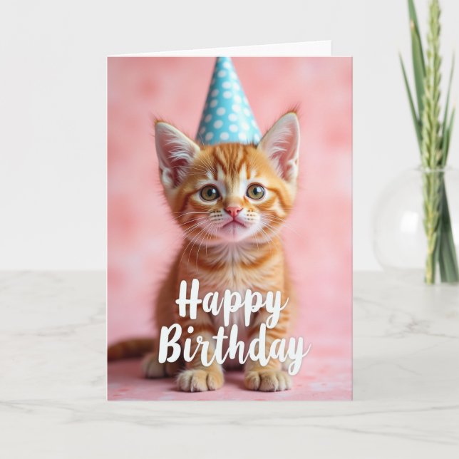 Ginger Kitten Birthday Card (Front)