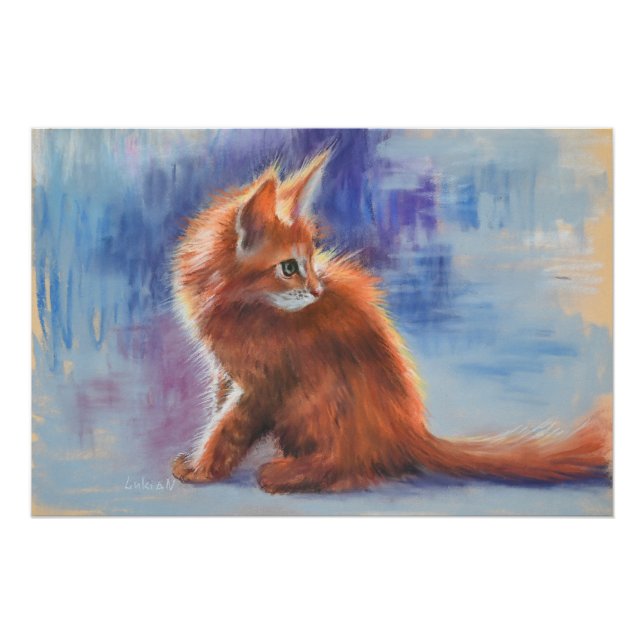 Ginger Kitten in Pastel Light Poster (Front)