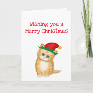 Ginger kitten wishing you a merry Christmas card