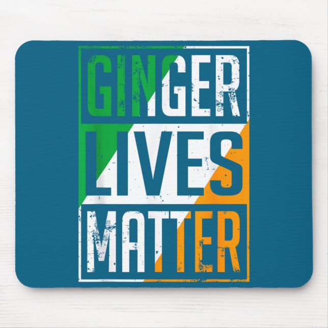 Ginger Lives Irish Flag St Patricks Day Redhead Me Mouse Mat (Front)