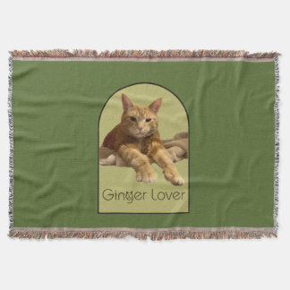 Ginger Lover Dark Olive Green Throw Blanket