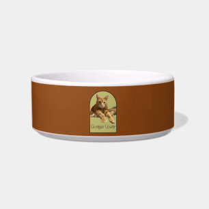 Ginger Lover Saddle Brown Ceramic Pet Bowl