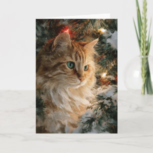 Ginger Maine Coon Christmas Card