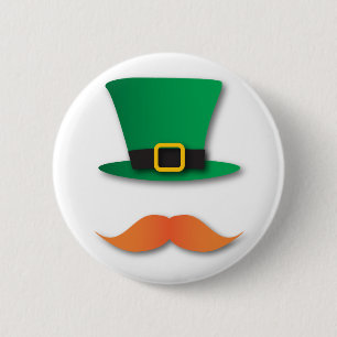 Ginger Moustache Leprechaun Cute St. Patrick's Day 6 Cm Round Badge