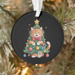 Ginger Orange Cat Christmas Tree Cute Xmas Ornament