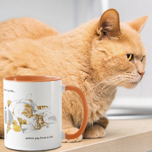 Ginger Orange Cat Funny Toilet Paper Green Mug