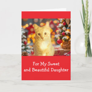 Ginger, Orange, "For Daughter" Christmas Holiday Card