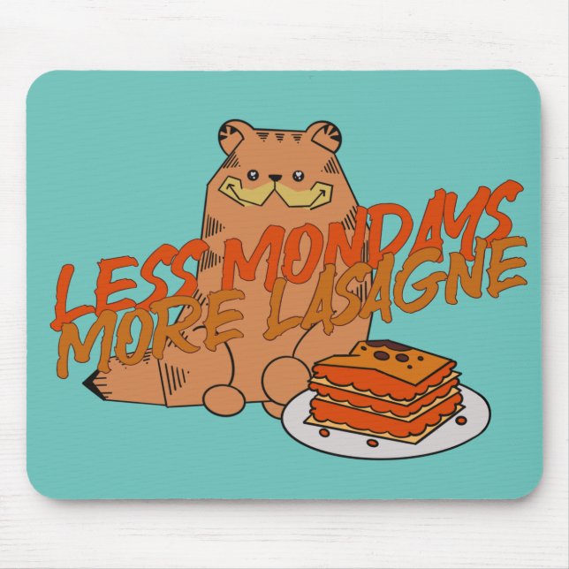 Ginger Persian cat lasagne  Mouse Mat (Front)