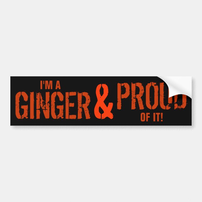 Ginger & Proud of It Bumper Sticker (Front)