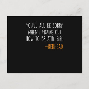 Ginger Red Hair Redhead Redheads Freckles Gift Postcard