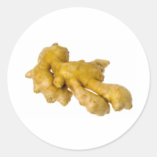 Ginger root classic round sticker (Front)