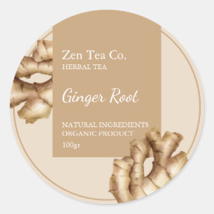 Ginger Root Herbal Tea Business Label