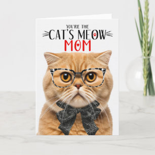 Ginger Scottish Fold Cat for Mum on Mother's Day Holiday Card