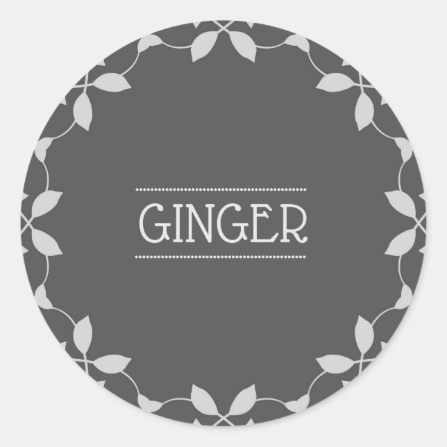 Ginger Spice Jar Sticker Labels (Front)