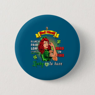 Ginger St Patrick Day Irish Women Lucky Redhead Sh 6 Cm Round Badge