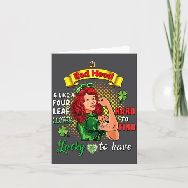 Ginger St Patrick Day Irish Women Lucky Redhead Sh Card (Front)