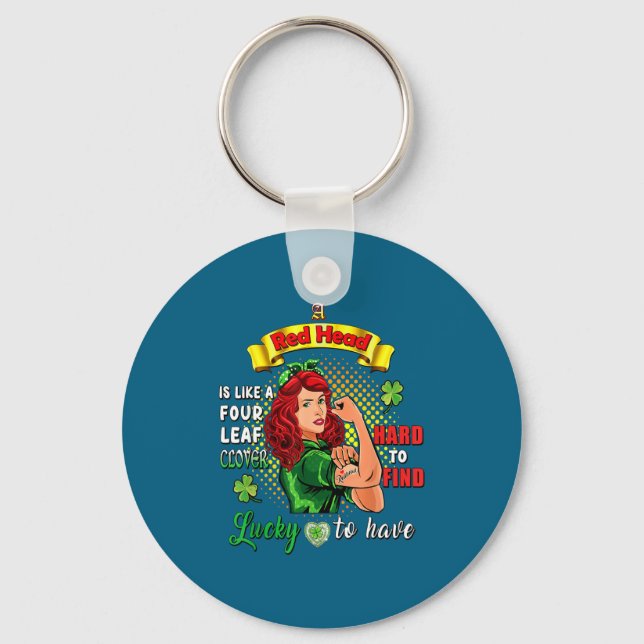 Ginger St Patrick Day Irish Women Lucky Redhead Sh Key Ring (Front)
