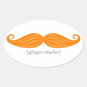 Ginger-Stache Oval Sticker