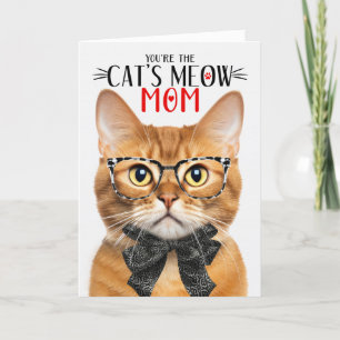 Ginger Tabby Cat for Mum on Mother's Day Holiday Card