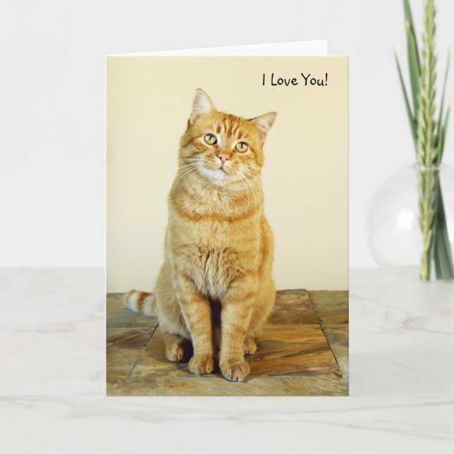 Ginger Tabby Cat Love Card (Front)