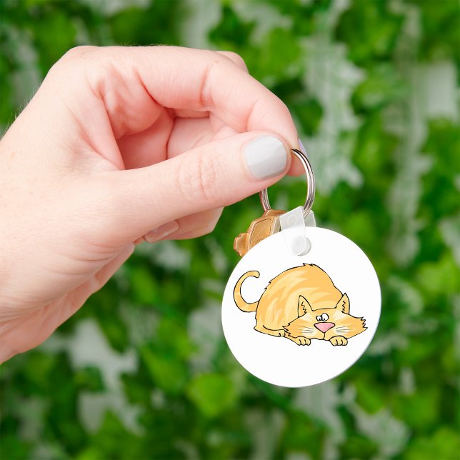 Ginger Tabby Cat Pouncing Key Ring (Creator Uploaded)