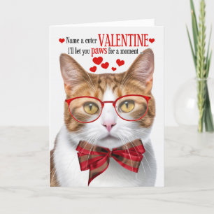Ginger Tabby Cat Valentine's Day Feline Humour Holiday Card