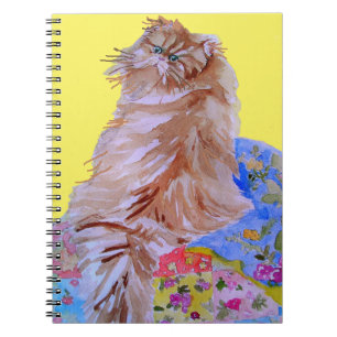 Ginger Tabby Cat Watercolor Painting cats Notebook