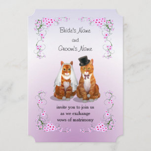 Ginger Tabby Cat Wedding Invitation