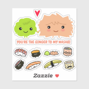 Ginger, Wasabi and Sushi Friends Vinyl Sticker Set