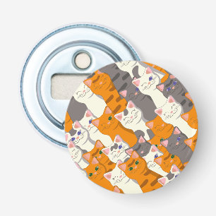 Ginger white black cat diagonal pattern bottle opener