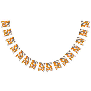 Ginger white black cat diagonal pattern bunting 