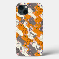 Ginger white black cat diagonal pattern