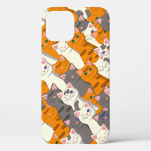 Ginger white black cat diagonal pattern iPhone 12 pro case