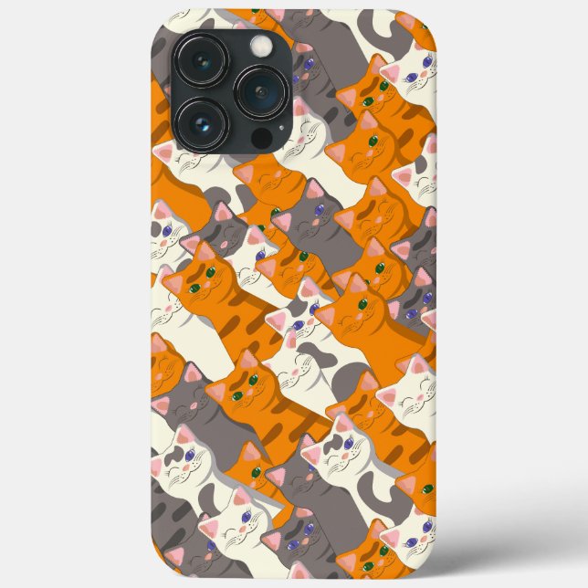 Ginger white black cat diagonal pattern Case-Mate iPhone case (Back)
