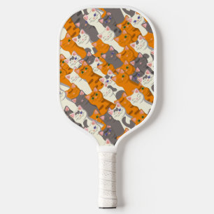 Ginger white black cat diagonal pattern pickleball paddle