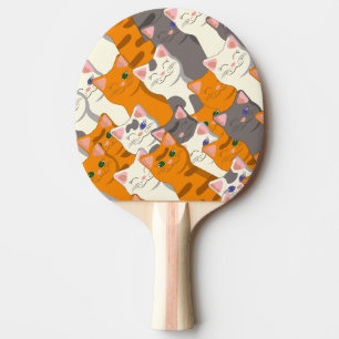 Ginger white black cat diagonal pattern ping pong paddle