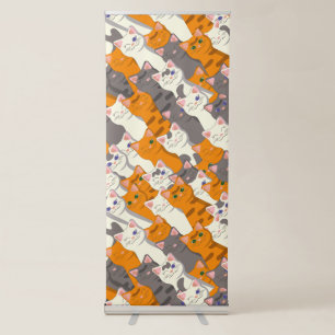Ginger white black cat diagonal pattern retractable banner