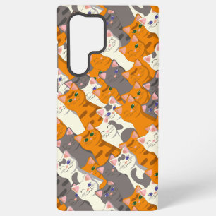 Ginger white black cat diagonal pattern samsung galaxy case