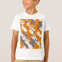 Ginger white black cat diagonal pattern