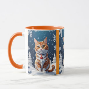 Ginger Winter Christmas Cat Mug