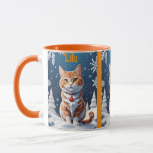 Ginger Winter Personalised Lilu Christmas Cat Mug