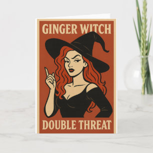 Ginger Witch Double Threat Greetings Card